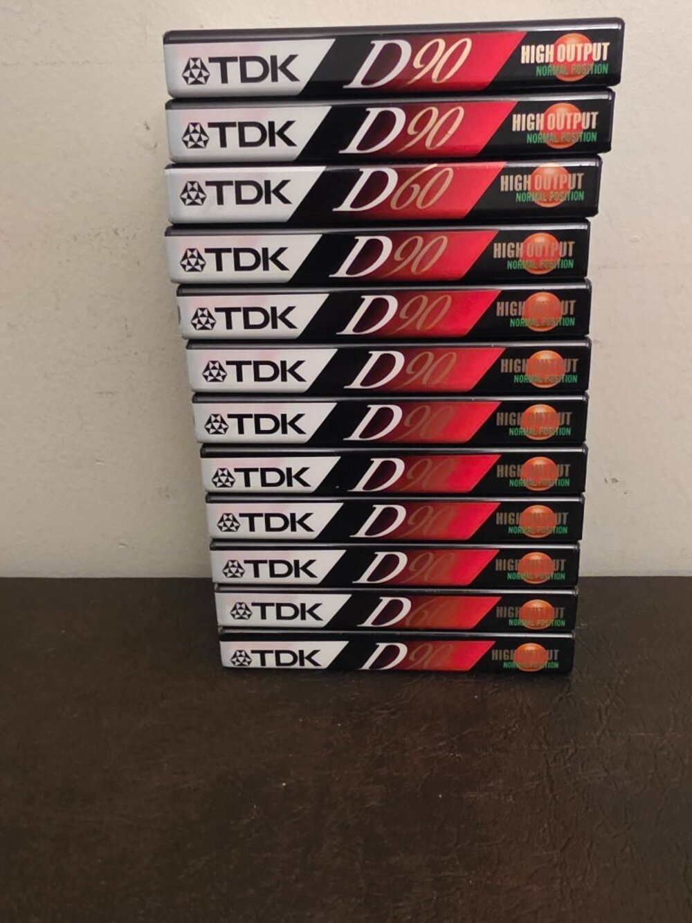 Set of 12 TDK D90 High Output Audio Cassette Tapes are high-quality audio casset